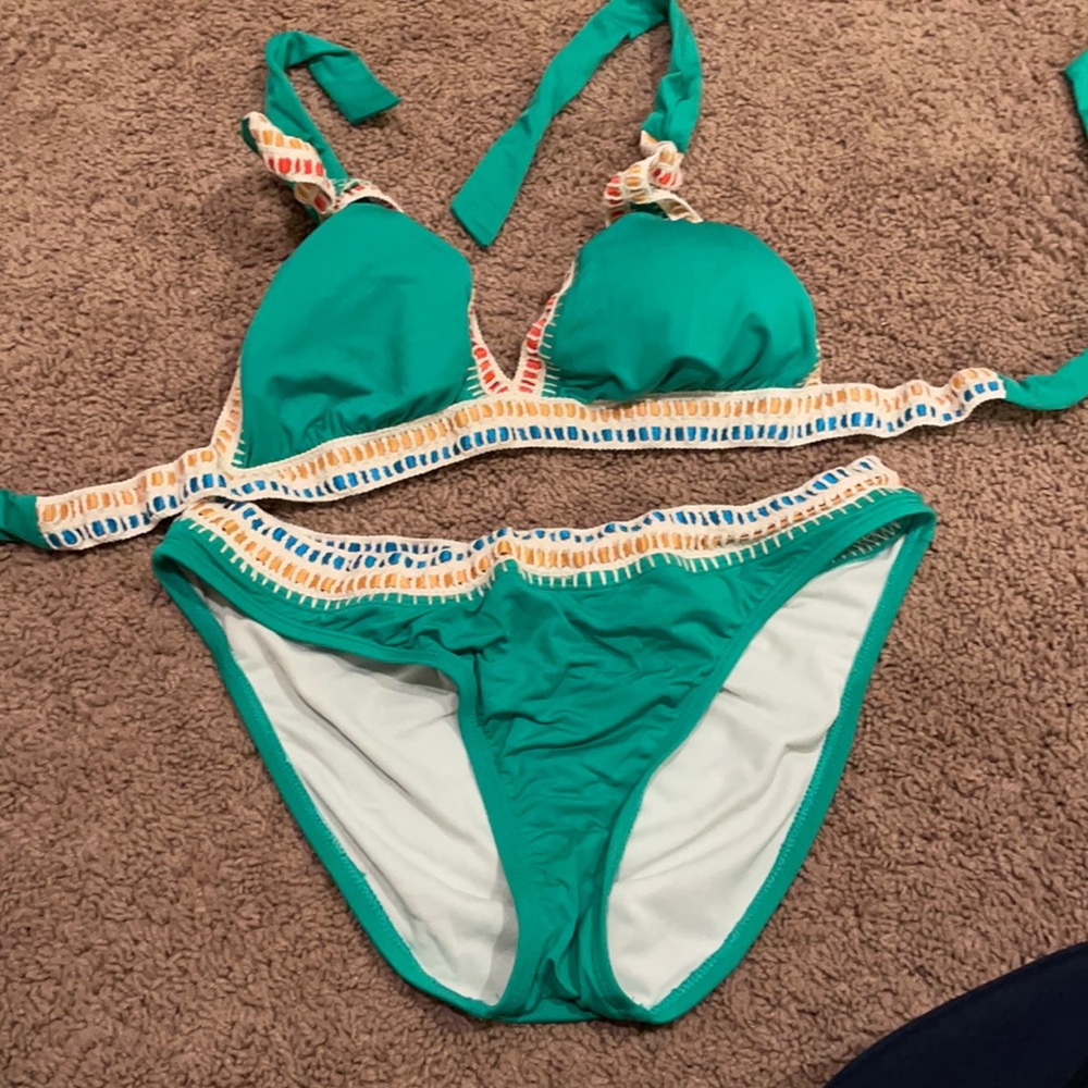Green Smocked Bikini